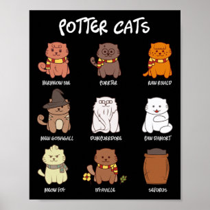 Katt av potter för klöver poster