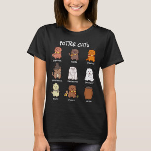 Katt av potter för klöver t shirt