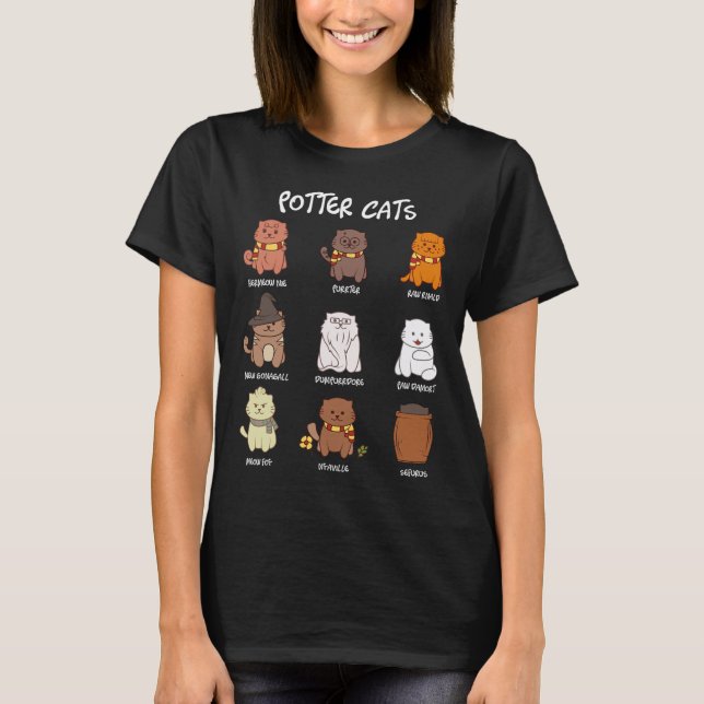 Katt av potter för klöver t shirt (Framsida)