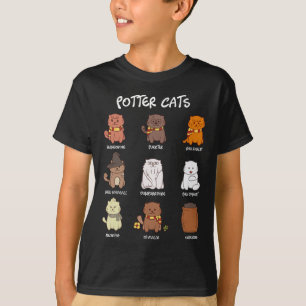 Katt av potter för klöver t shirt
