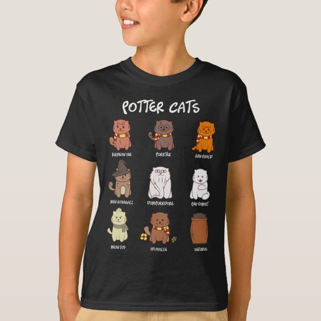 Katt av potter för klöver t shirt (Framsida)