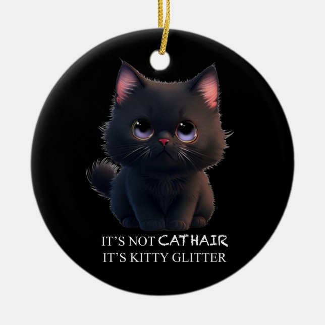 Katt av röktobak julgransprydnad keramik (Framsidan)