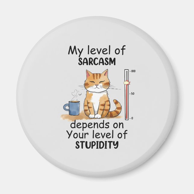 Katt av sassi- och Cute-Orange Magnet (Framsidan)