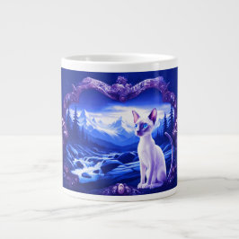 Katt av siamesisk art i den scena Ram Jumbo Mugg