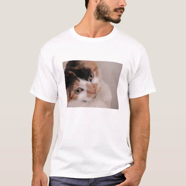 Katt av skönhet med trefärgad päls tee shirt (Framsida)