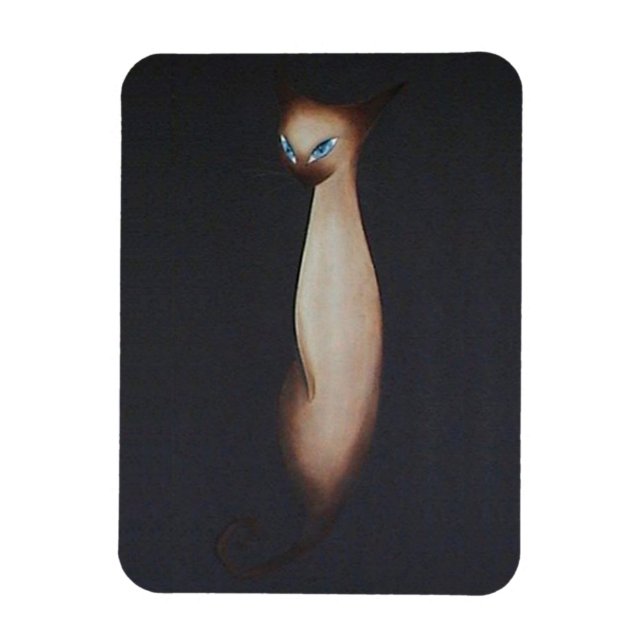 Katt av stenande Oljemålning från Siamese Magnet (Vertikal)