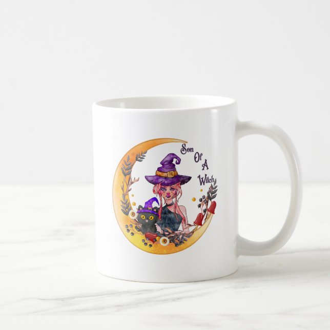 Katt av Witch och Black Cat Kaffemugg (Höger)