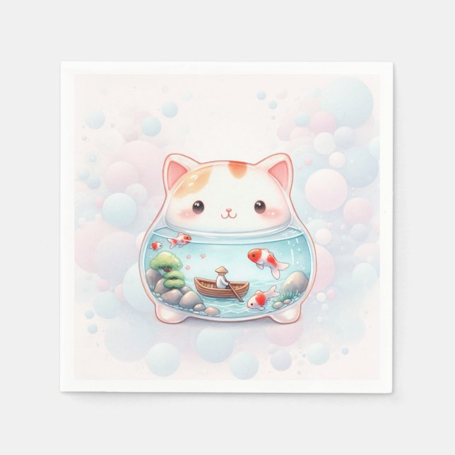 Katt Äventyr födelsedag Pappersservett (Framsidan)