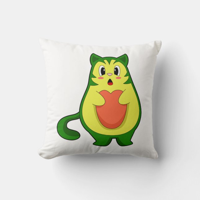 Katt Avokado Kudde (Framsida)