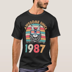 Katt Awesome Sedan 1987 Glad Födelsedag För Mig 3 T Shirt