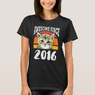 Katt Awesome Sedan 2016 7-års födelsedag 7 år gamm T Shirt