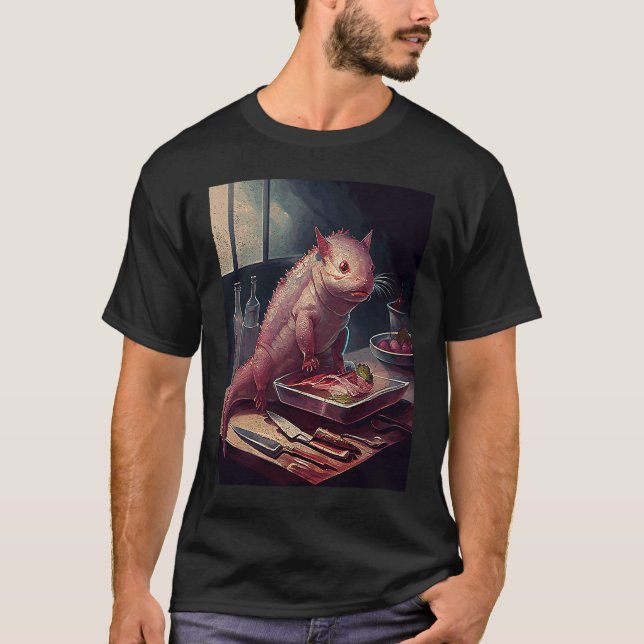 Katt Axolotl Biff T Shirt (Framsida)