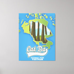 katt ba nationalpark vietnam-resa karta canvastryck