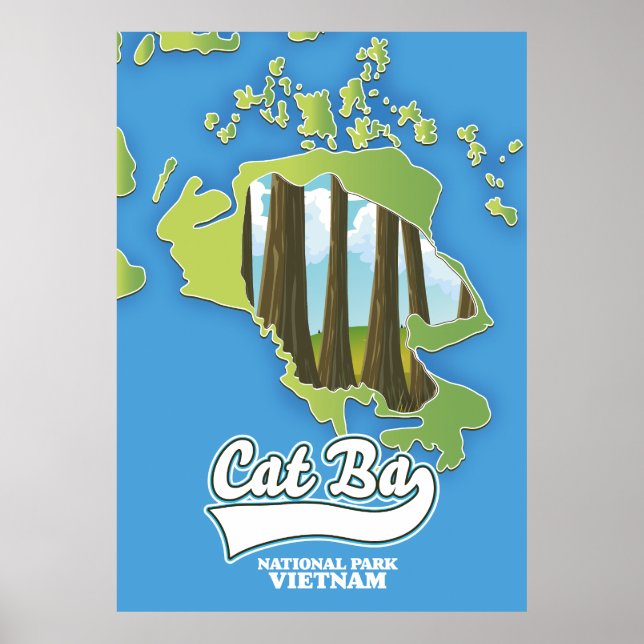 katt ba nationalpark vietnam-resa karta poster (Framsidan)