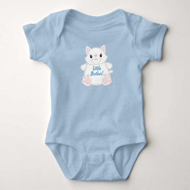 Katt Baby Shower Kitty Blå T Shirt (Framsida)