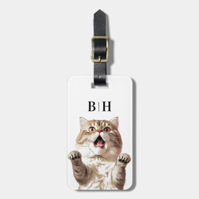 Katt Bagage Tag Bagagebricka (Vertikal Framsida)