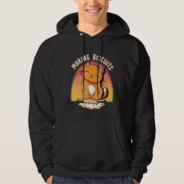 Katt Baking Biscuits Cat Pastry Chef Shirt Hoodie (Framsida)