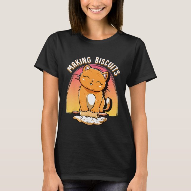 Katt Baking Biscuits Cat Pastry Chef Shirt T (Framsida)