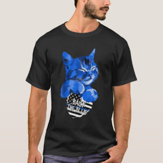 Katt bakom den blå, ynkliga gåvan t shirt