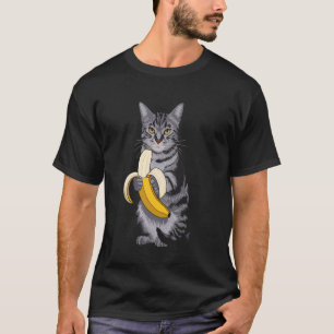 Katt Banankatt Djurfantasi Roligt Skämt Des T Shirt