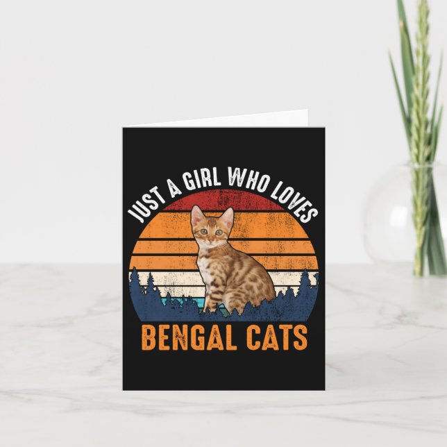 Katt - bara en flicka som Kärlek, bengalkatter - e Kort (Framsida)