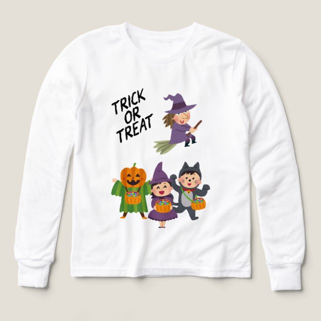 Katt, barn, Halloween-scen T Shirt (Design framsida)