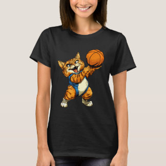 Katt Basketboll  Basketspelare Katt T Shirt