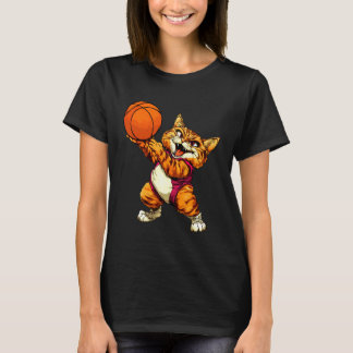 Katt basketbollspelare katt t shirt