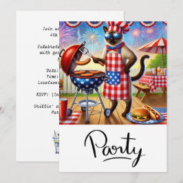 KATT BBQ-fest 4 juli självständighetsdag  Inbjudningar