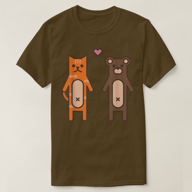 Katt Bear Kärlek Pet Animal T Shirt (Design framsida)