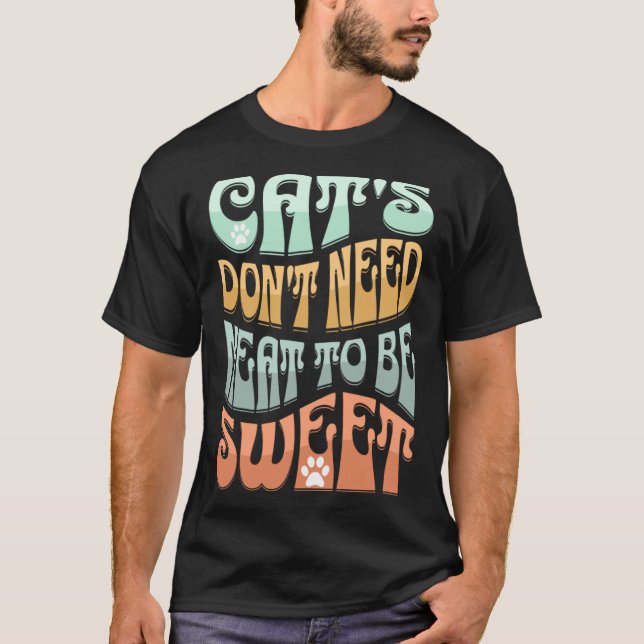 Katt behöver inte kött för att vara gullig Vegan C T Shirt (Framsida)