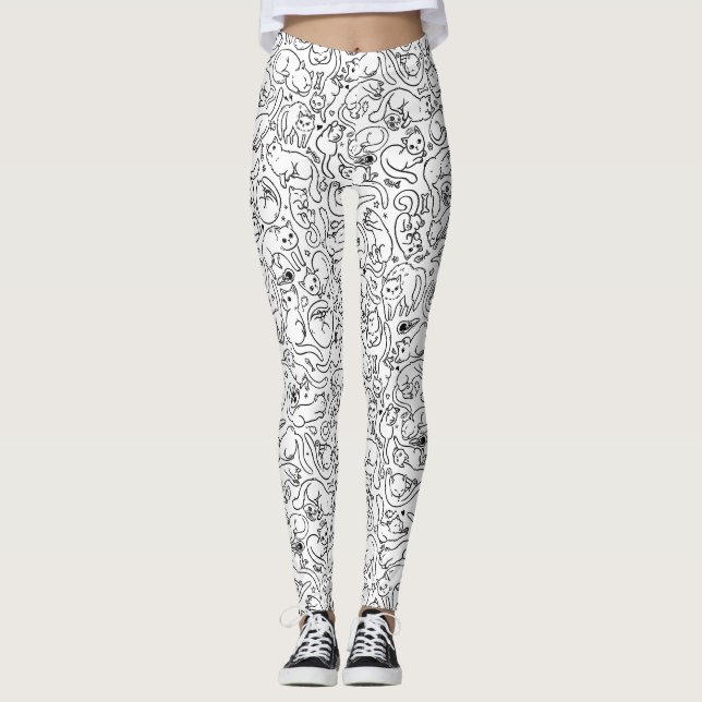 Katt besatt - Crazy Cat Dam Leggings (Framsida)