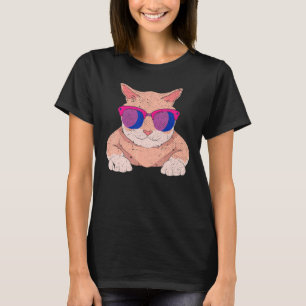 Katt Bi Pride Lgbt Bisexualitet Flag Kola Solglasö T Shirt