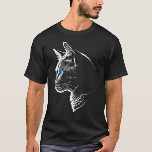 Katt Blå Ögon  Husdjur Katt T Shirt (Framsida)