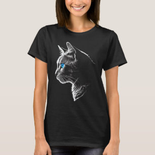Katt Blå Ögon - Husdjur Konst Katt T Shirt