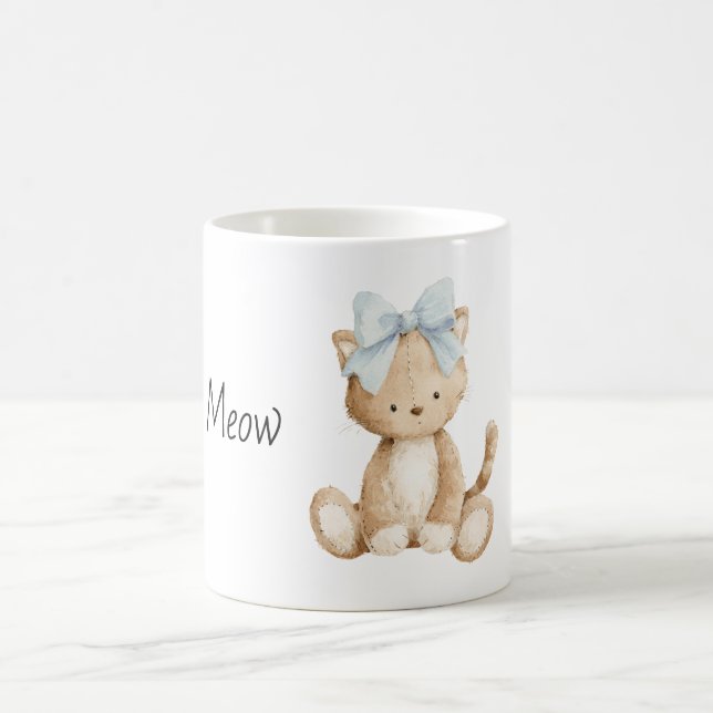 Katt Blå Slöja Kaffemugg (Center)