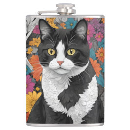 Katt bland blommor fickplunta