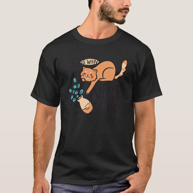 Katt   Blomvas T Shirt (Framsida)