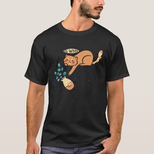 Katt Blomvas T Shirt (Framsida)