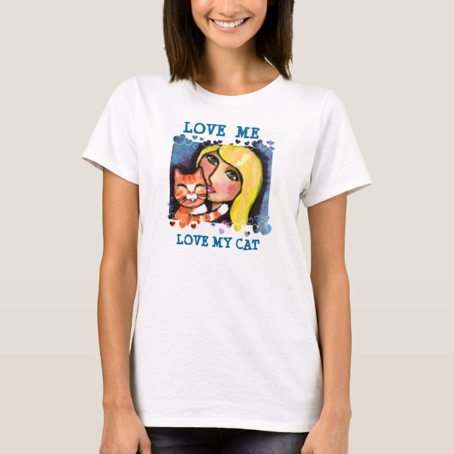 Katt- & blondindamT-tröja T-shirt (Framsida)