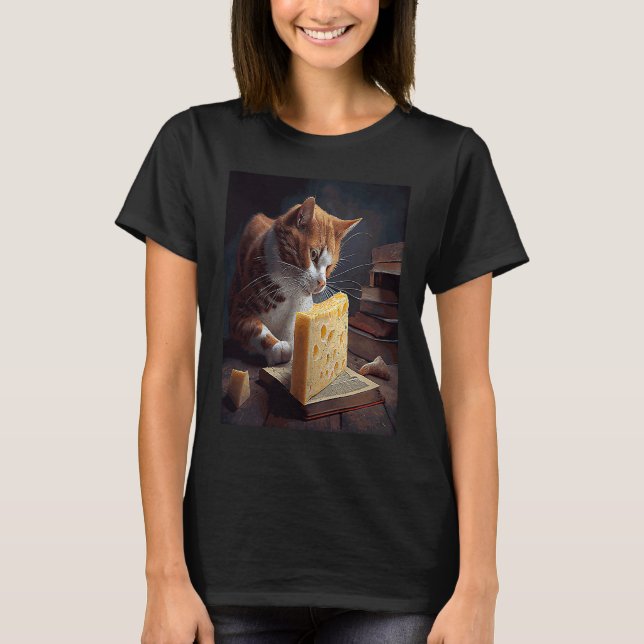 Katt Bok Ost T Shirt (Framsida)