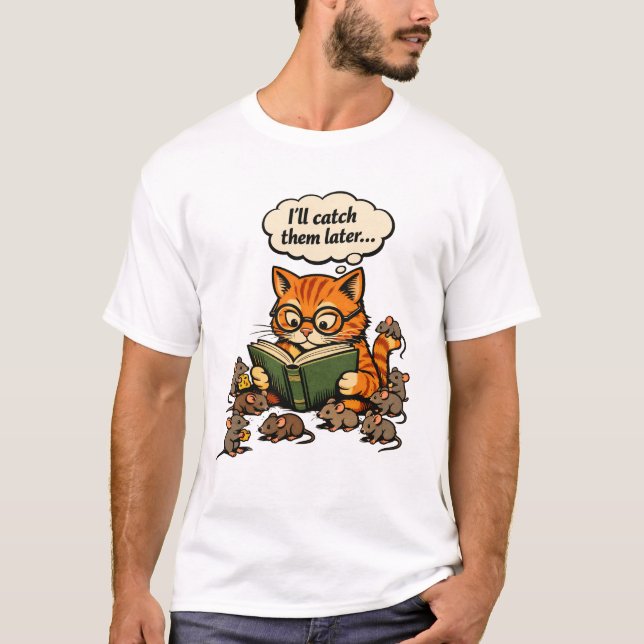 katt bok t shirt (Framsida)