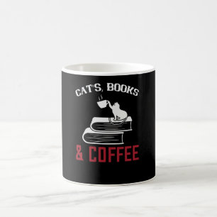Katt Bokar och kaffe Kaffemugg
