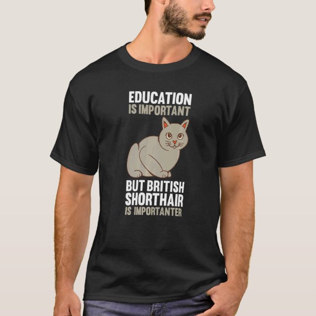 Katt British Shorthair T Shirt (Framsida)