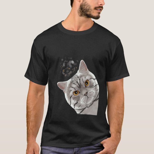 Katt Brittisk korthår T Shirt (Framsida)