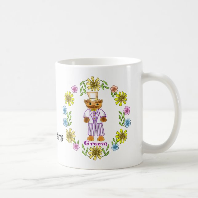 Katt Brud Brudgum bröllopsmuggar Kaffemugg (Höger)