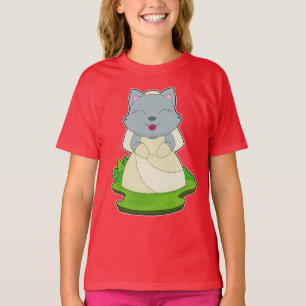 Katt Brud Slöja Bröllop T Shirt