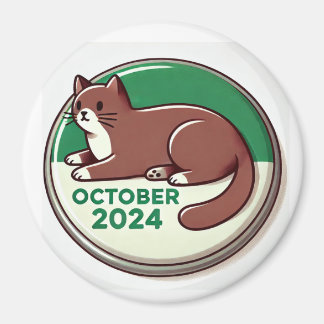 Katt, brun och vit magnet