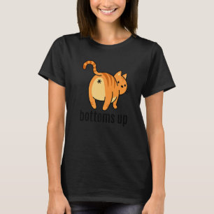 Katt Butt Baksida Upp Puns Rödstripig Kattpappa Or T Shirt