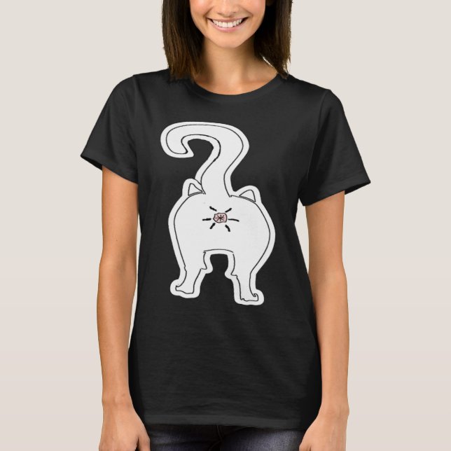 Katt Butt  Djur T Shirt (Framsida)
